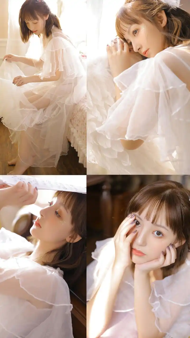 白纱唯美女生手机壁纸