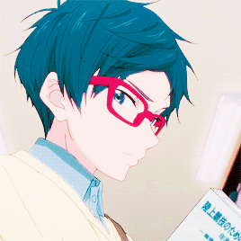 帅气gif少年gif眼镜gif蓝发gif