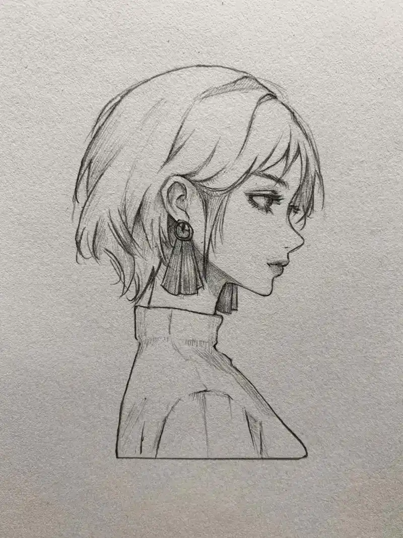 纯侧脸女生怎么画?简单好看值得练习～#铅笔稿 #教你画 #手 - 抖音