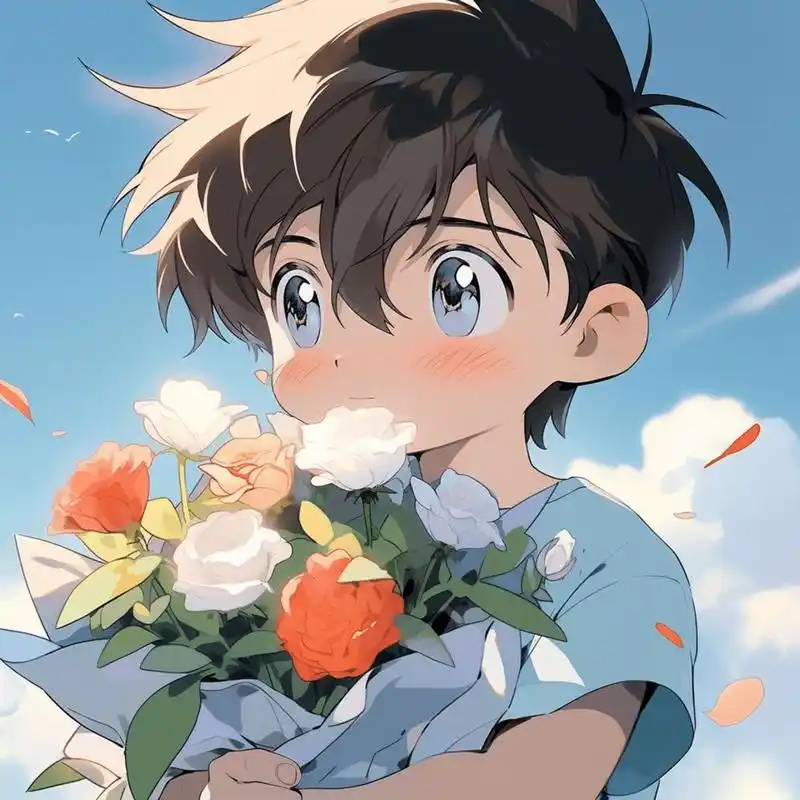 捧花情侣头像(男生版)#头像