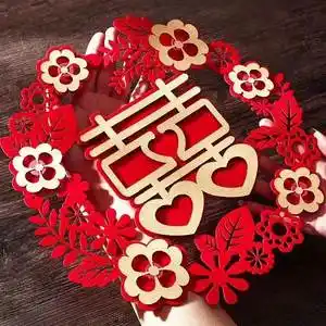 结婚喜字婚房装饰卧室大门墙贴立体双大小喜贴纸布置用品喜子门贴