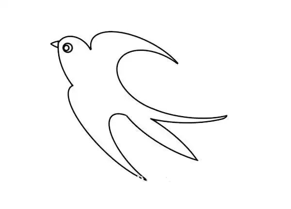 春天的燕子简笔画画法步骤图片,简笔画图片