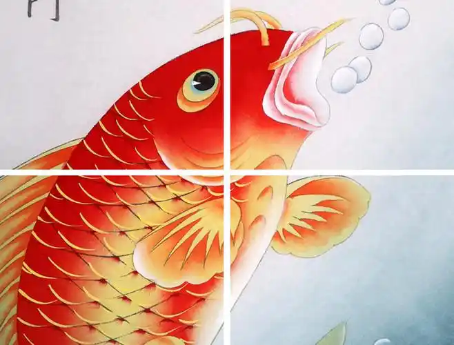 【已售】北京美协凌雪三尺鱼画《鲤鱼跳龙门》