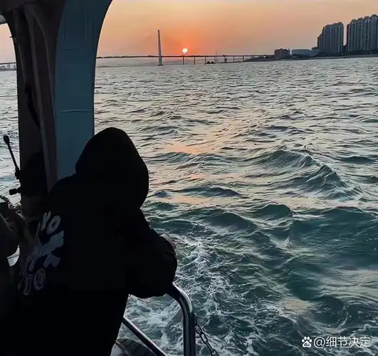 海上日出背影男头