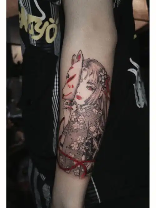 清新的艺伎纹身#济南纹身  #女纹身师  #艺伎纹身