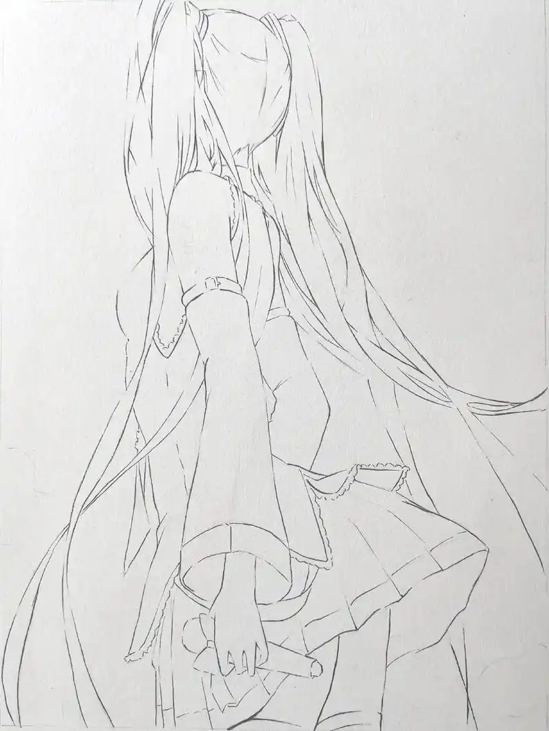 临摹 #马克笔彩铅手绘 #马克笔手绘 #初音未来  - 抖音