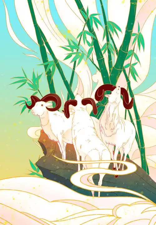 祭密枝系列——羊|插画|创作习作|偶然黄昏见 - 原创作品 - 站酷