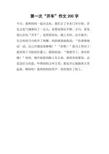 第一次开车作文200字