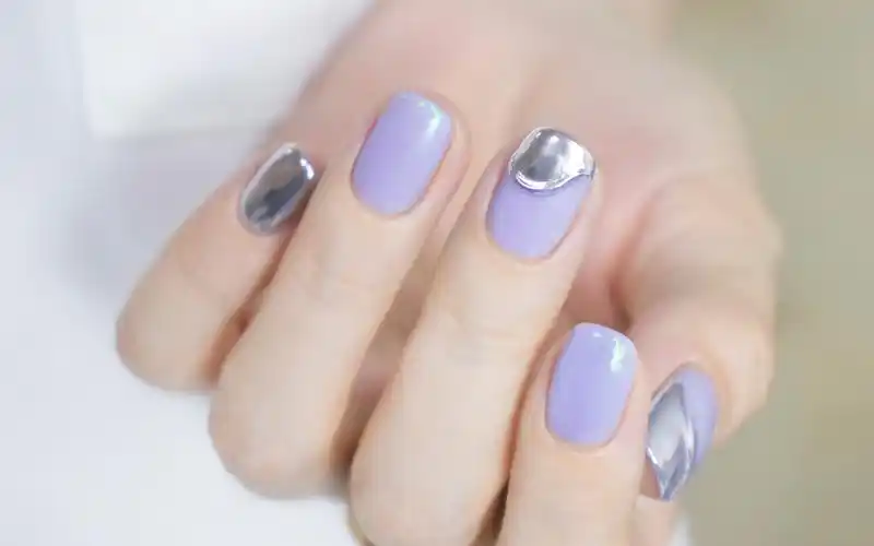 【xiao猫猫子】干净简约的蓝紫色金属美甲