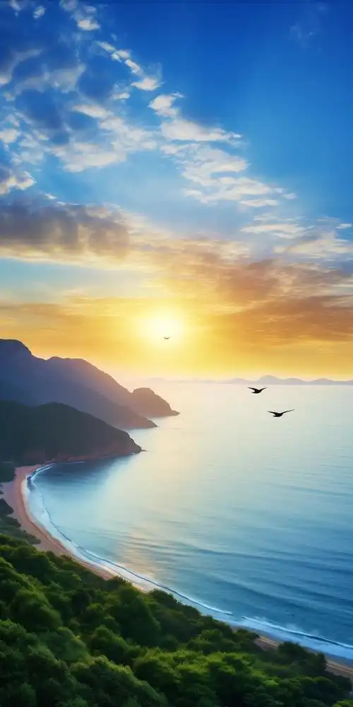 壁纸分享,美丽的海滨,让我们暂时远离尘嚣,感受大自然的美好