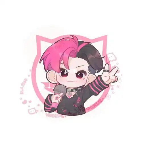 粉黑小琳yyds(客单请勿擅自使用谢谢#小鬼王琳凯  #q版  #约稿  #画画