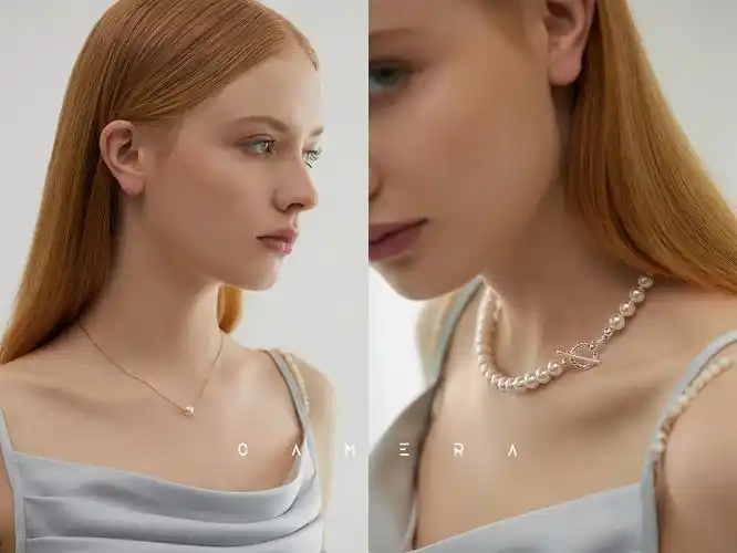 helas电商品牌 | 珍珠项链模特拍照