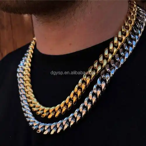 启发不锈钢首饰重古巴链项链粗大男士项链男士首饰批发定制
