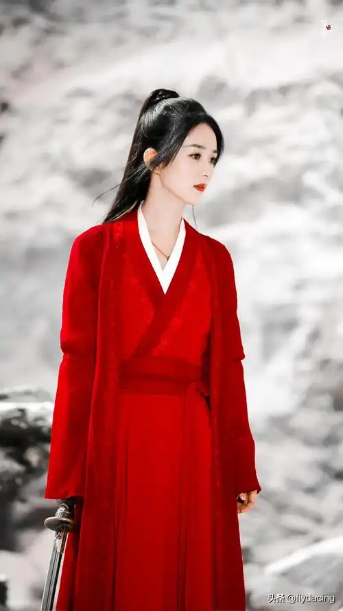 赵丽颖红色长衫古装简直太美了