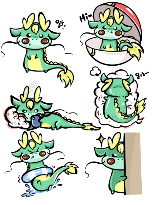 q版可爱卡通萌萌哒小动物十二生肖神龙模板免费下载_psd格式_3072像素