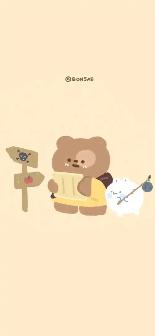 小熊壁纸 超级萌啊 画师ins.bon._.sae