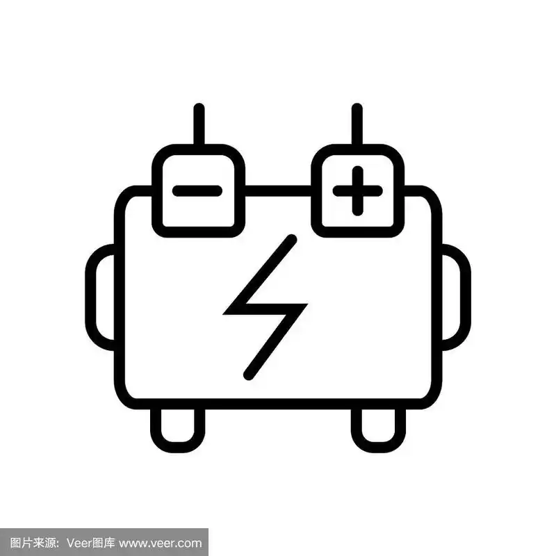 电池图标矢量隔离在白色背景,电池标志,线或线性标志,元素设计在轮廓