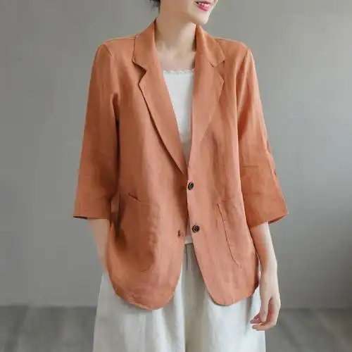 百搭小个子休闲西装外套女春夏新款小西服七分袖上衣女士防晒开衫