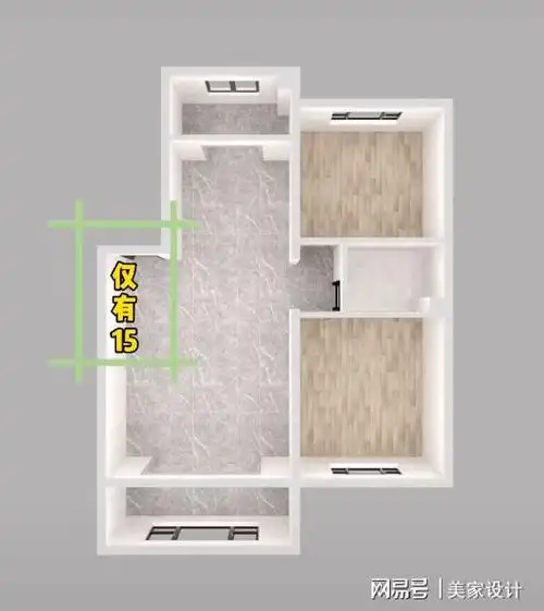 看看常见的四大块两居室如何改成三居室
