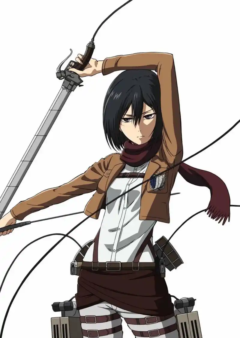 #二次元美图# #动漫# 每日动漫人物——三笠·阿克曼.从最初的一袭长