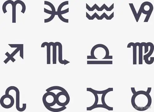 手绘十二星座png素材透明免抠图片装饰效果