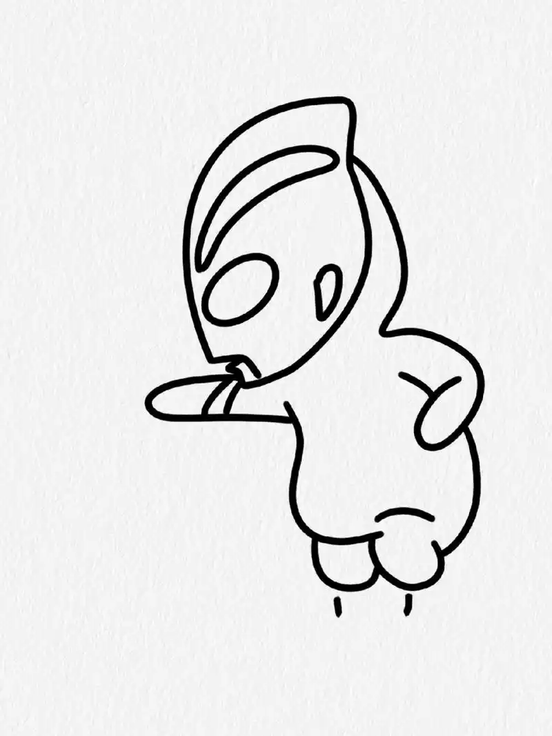 零基础画奥特曼|超简单简笔画|附作画过程                呐,看你