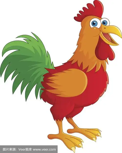 矢量插图的卡通公鸡