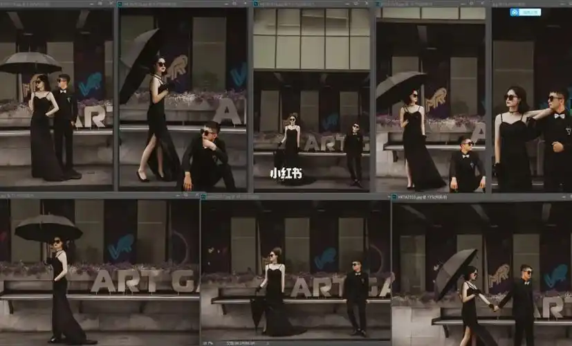 婚纱照黑色礼服婚纱照