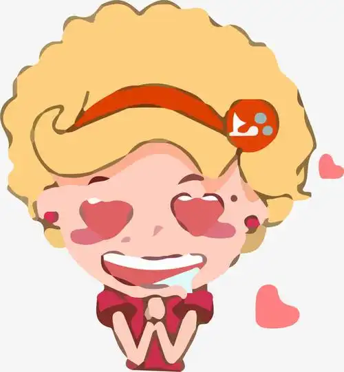 流口水示爱的小女孩卡通表情