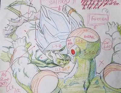 龙珠原画# 动画《龙珠z》第103集《悲哀的弗利萨!