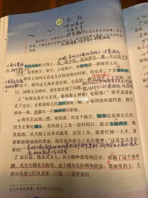 部编版语文五上小岛课堂笔记