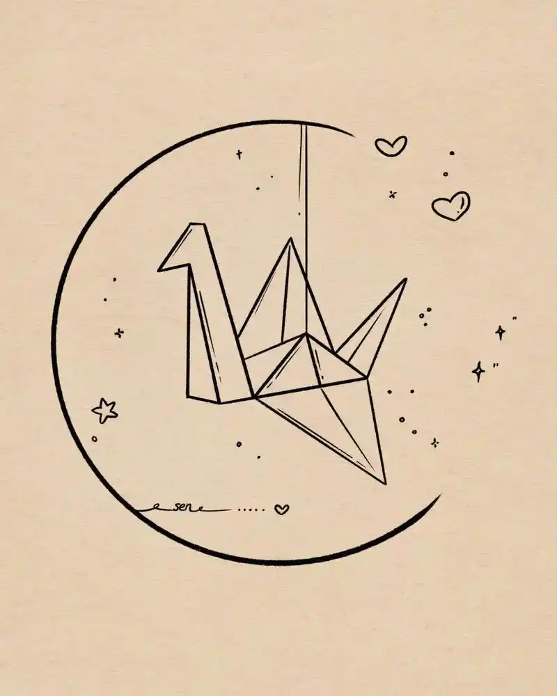 千纸鹤 #简笔画 #可爱 - 抖音