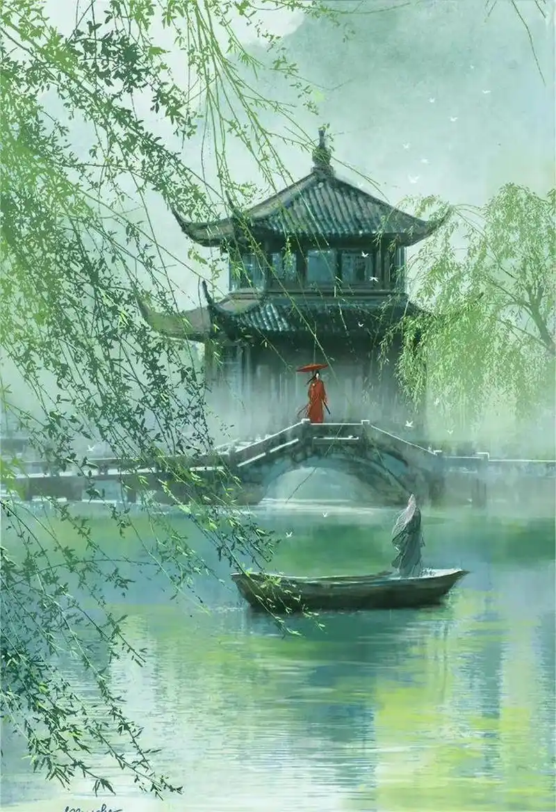 超唯美的古风意境插画 画师:redmatcha 676767
