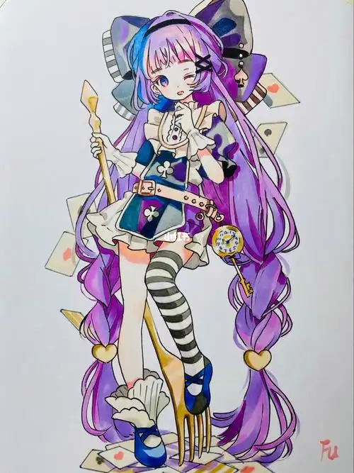 画画   #动漫手绘   #动漫人物   #马克笔   #马克笔动漫   #马克笔