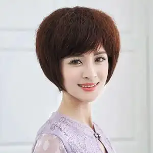 短发假发女真发短发卷发蓬松玉米烫假发修脸自然中老年假发套女