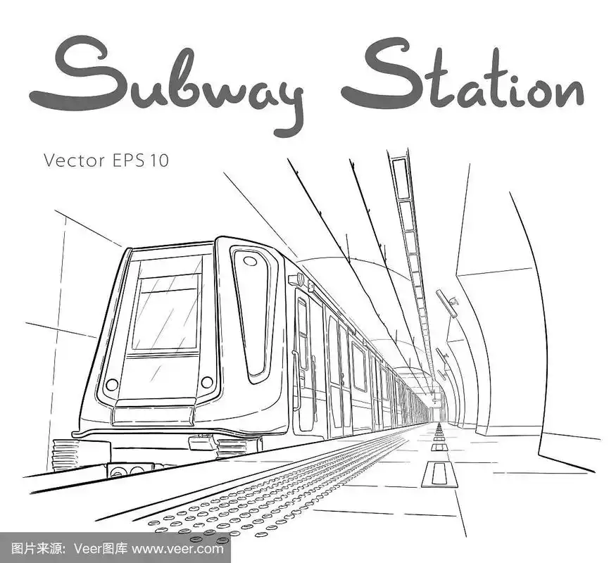 手绘地铁车站示意图