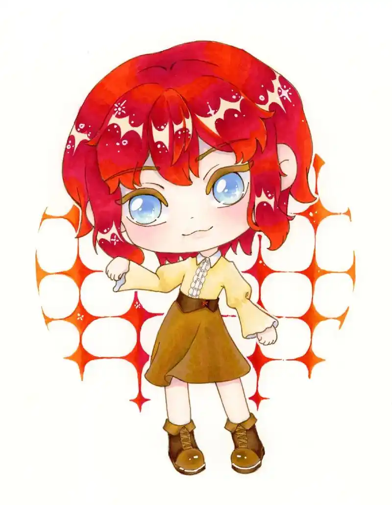 q版马克笔|红发女孩.#一起学画画 #q版动漫人物 #画画教 - 抖音