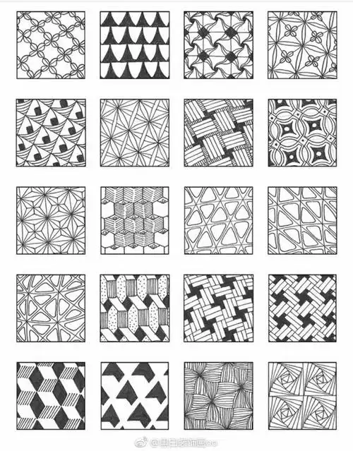 黑白装饰画纹样