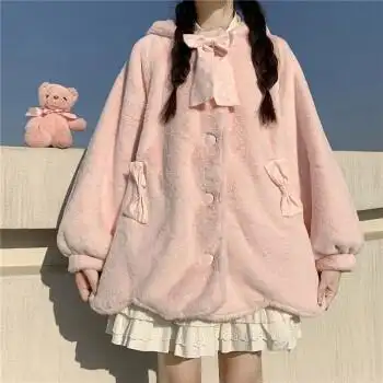 娜梵度少女外套秋春款女小个子可爱羊羔毛春装新款初中高中学生毛茸茸