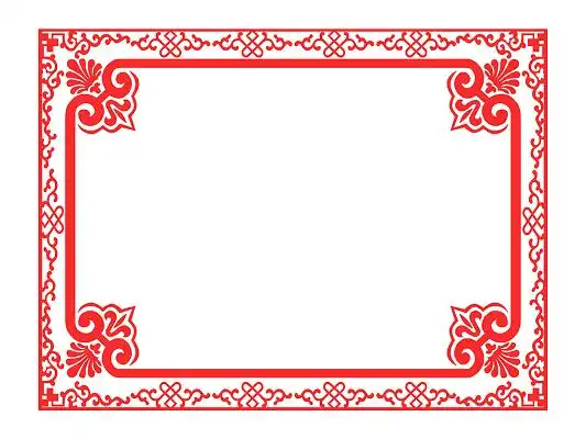 花纹边框红色边框红色花纹png素材