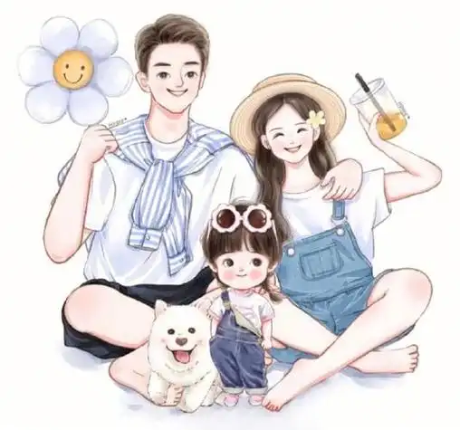 一家三口卡通头像 q版 卡通头像图片大全 -【爱个性】