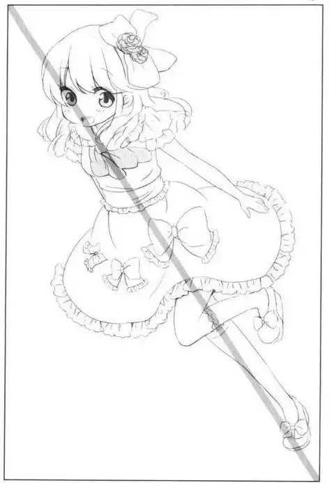 少女的对角线构图人物简笔画女孩全身 人物简笔画女孩全身可爱二次元