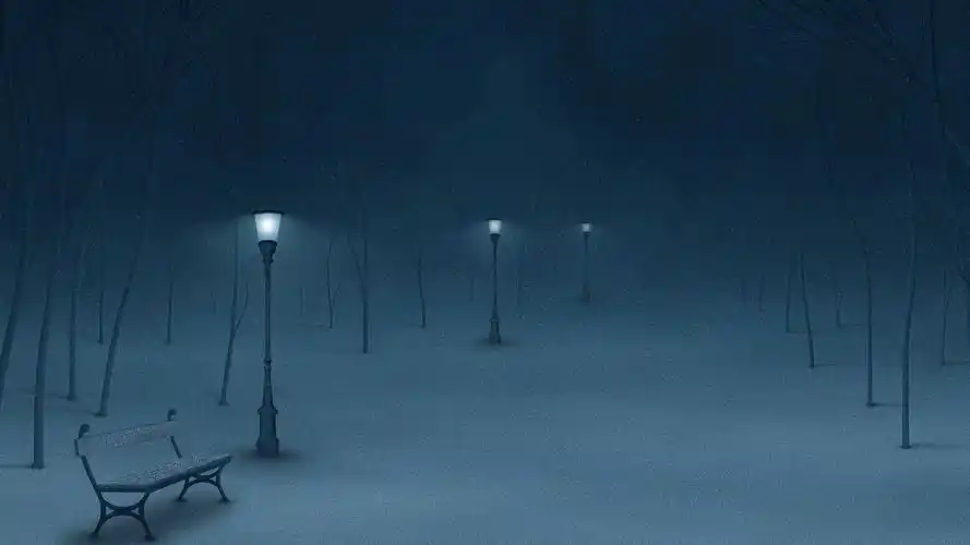 cg,壁纸,路灯,雪景,椅子,1920x1080尺寸壁纸-回车桌面