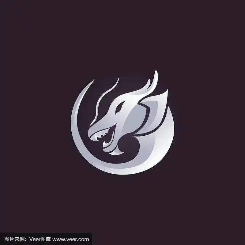 龙标志矢量设计模板,龙图标.