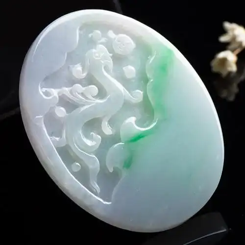 诚品玉业 冰糯种翠绿缅甸翡翠a货龙牌子 23.14g