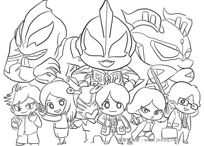 奥特曼和初代奥特曼简笔画