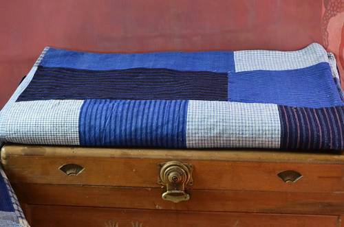 丹凤手工:农村自织老粗布纯棉床单加厚拼布被单1.5m1.8m2m床品