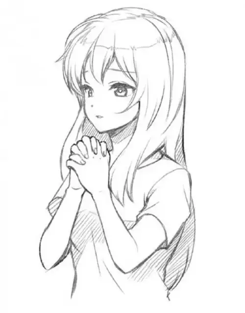 动漫作品中都能看到这样的画面,女生双手十字紧扣或者双手合十的进行