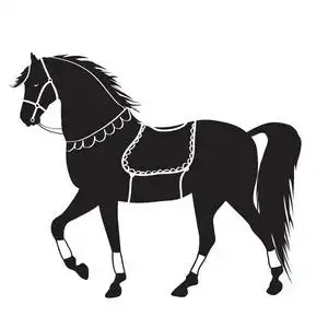 黑骏马剪影照片