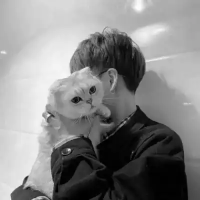 情头 情侣 单人一人一张黑白